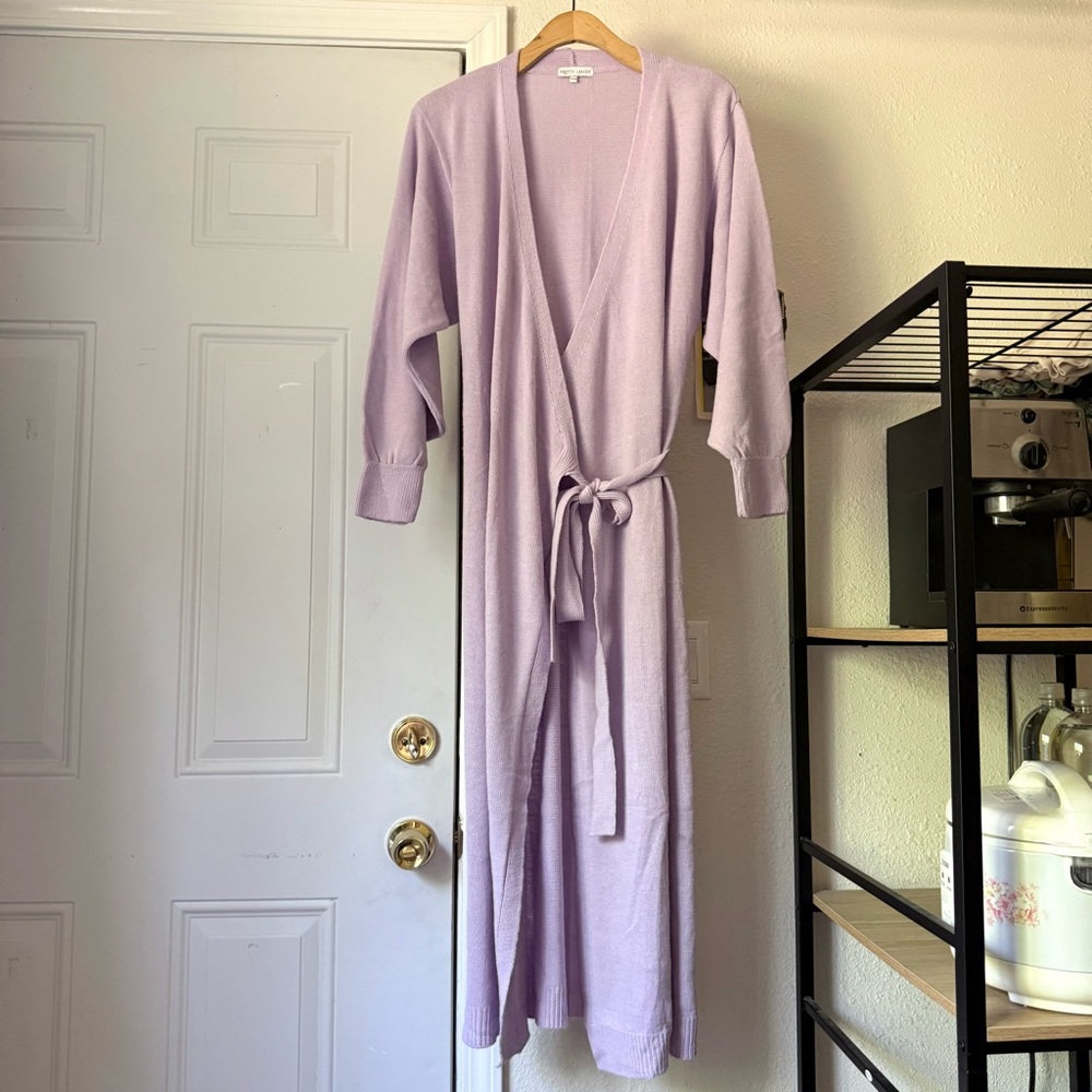 PRETTY LAVISH lavender lilac sweater wrap midi maxi dress‎